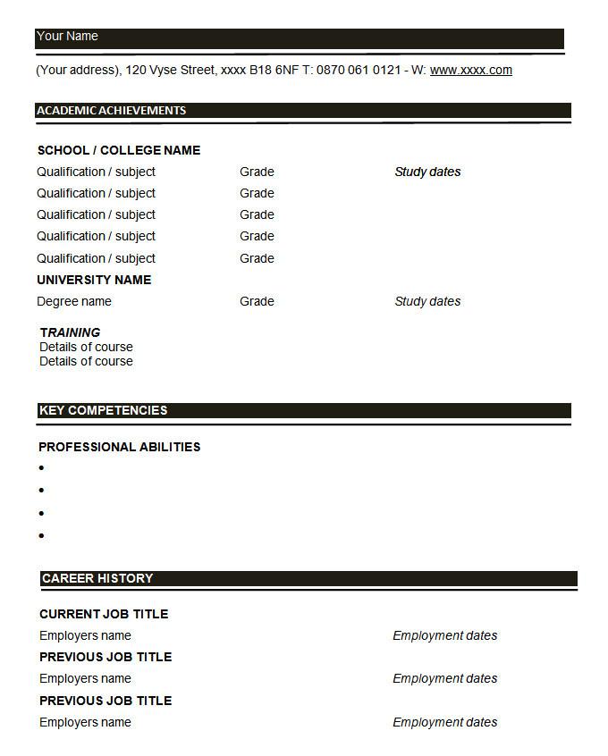 Printable Basic Resume Templates 46 Blank Resume Templates Doc Pdf Free Premium