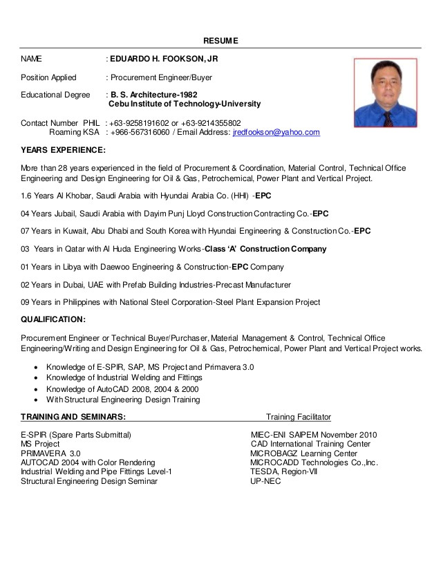 Procurement Engineer Resume Resume M2016 Procurement Engineer and Buyer