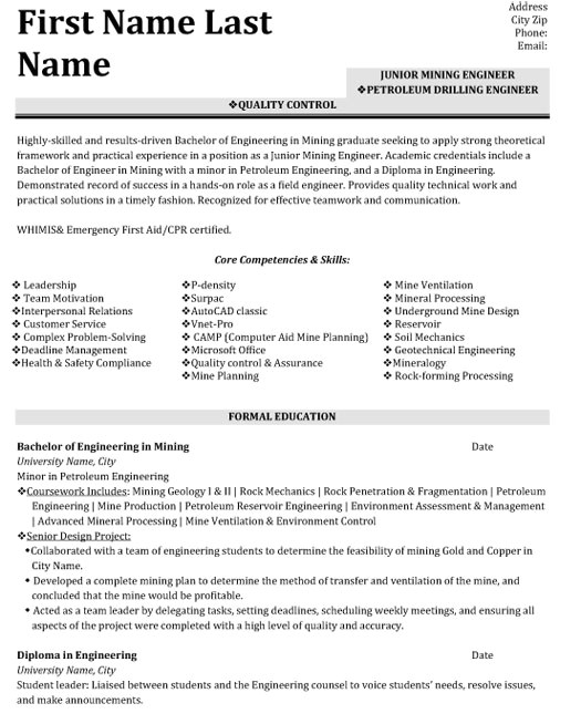 Quality Control Engineer Resume Quality Control Engineer Resume Sample Template