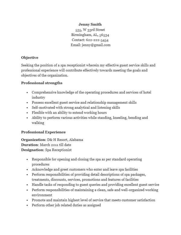 Receptionist Resume Word Format Receptionist Resume Templates 18 Free   Receptionist Resume Word Format Receptionist Resume Templates 18 Free Printable Word Pdf Of Receptionist Resume Word Format 