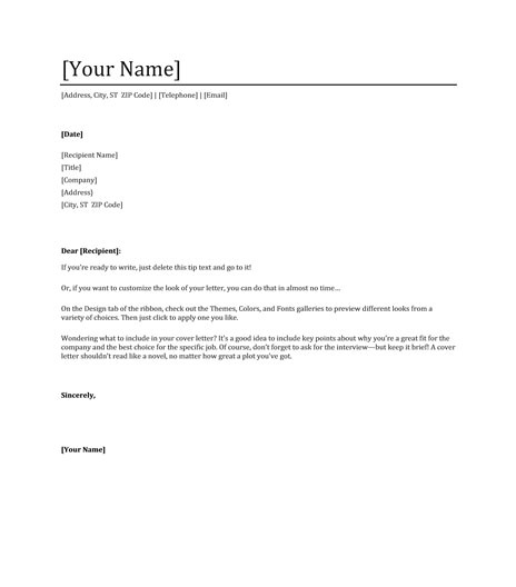 Resume Cover Letter format Word Cover Letter Template Word Free Cover ...