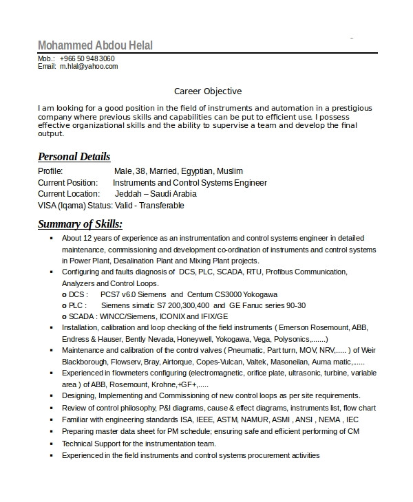 Resume Engineer Electronic Electronics Resume Template 8 Free Word Pdf Document
