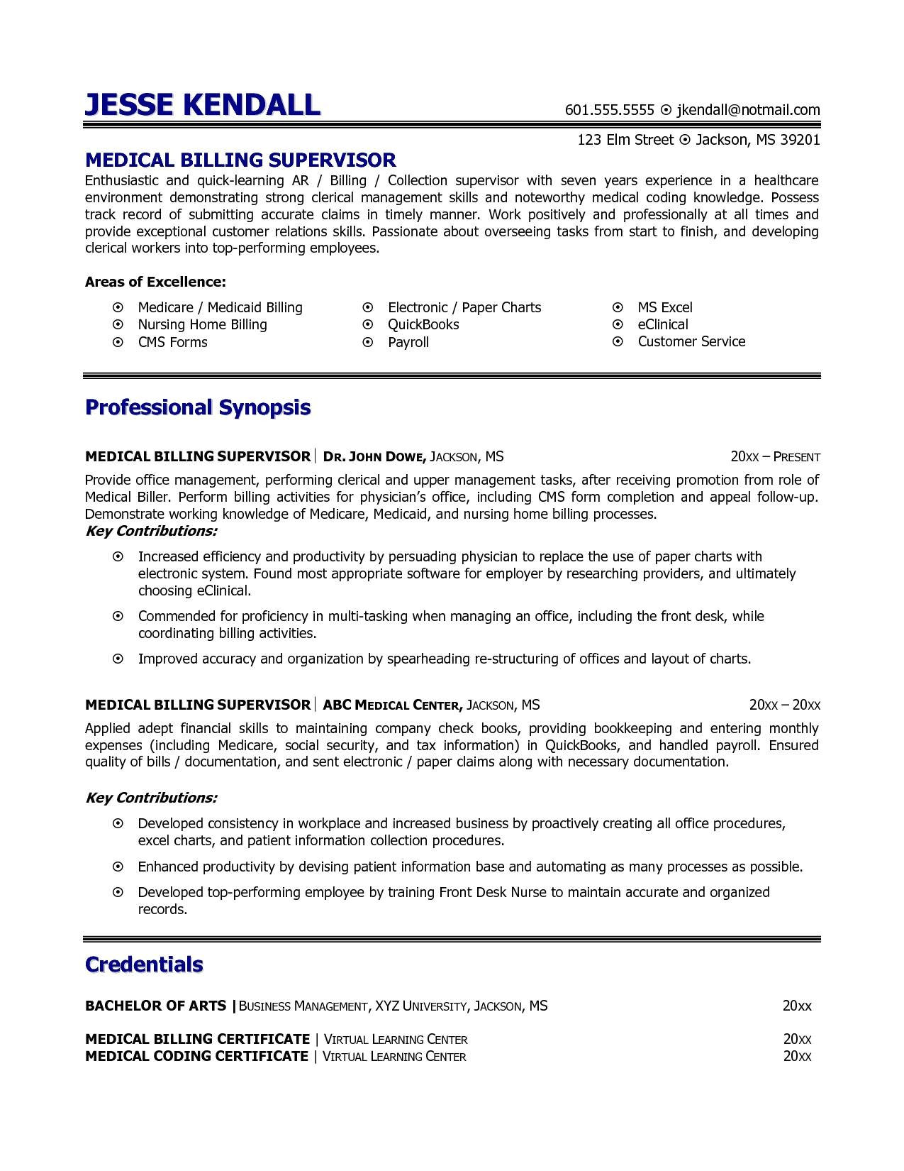 Resume format for Medical Coding Job 11 Medical Billing Resume Example Collection Resume
