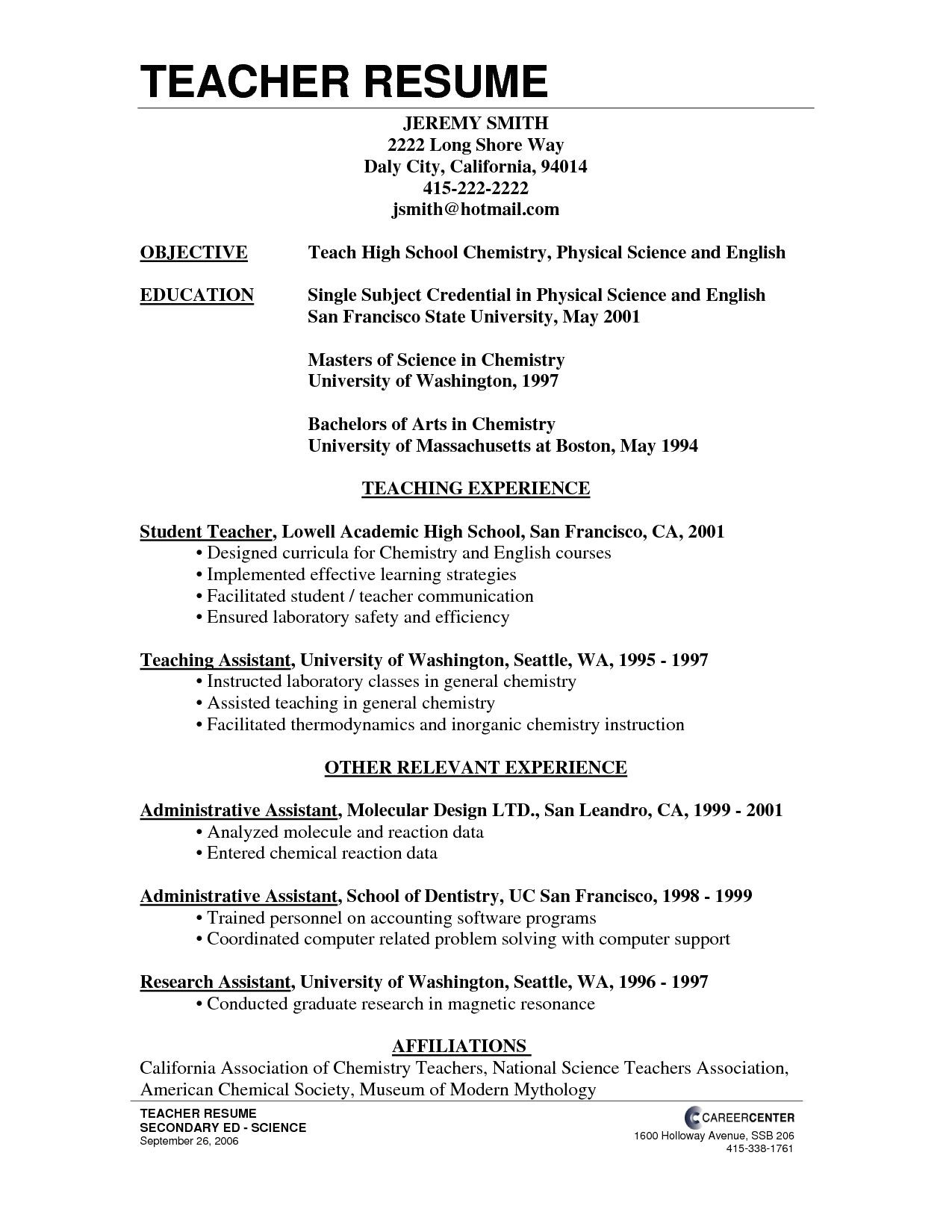 Resume Format For Teacher Job Pdf Image Result For Teacher Resume 