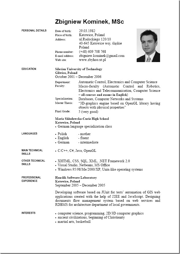 Resume format In English Word 9 English Resume format Download Penn Working Papers