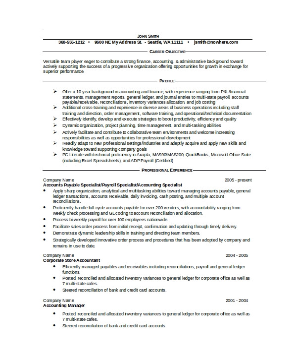 Resume format In Word File for Experienced Sample Accountant Resume 14 Examples In Word Pdf