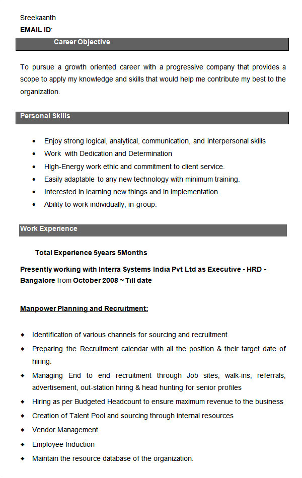 Resume format In Word for Hr Executive 26 Hr Resume Templates Doc Free Premium Templates