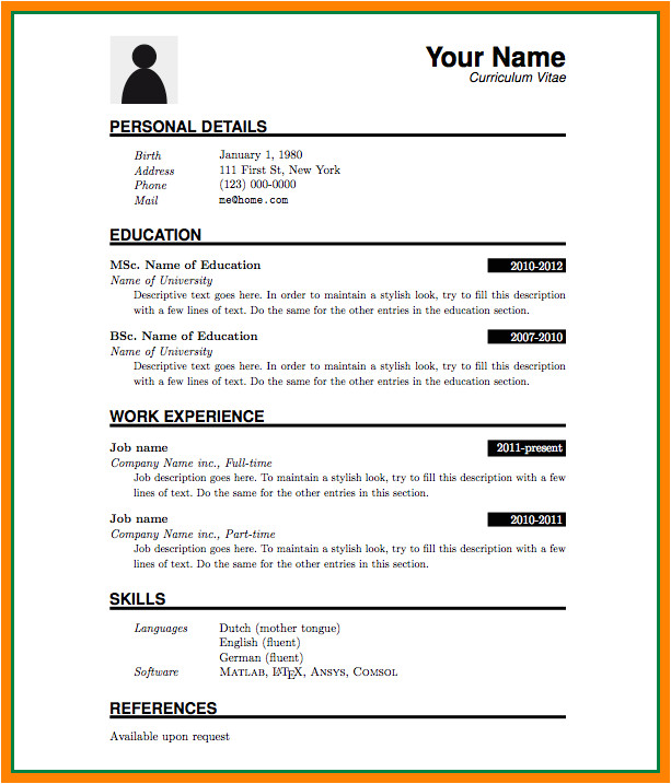 Resume format Word File 5 Cv format Ms Word File theorynpractice
