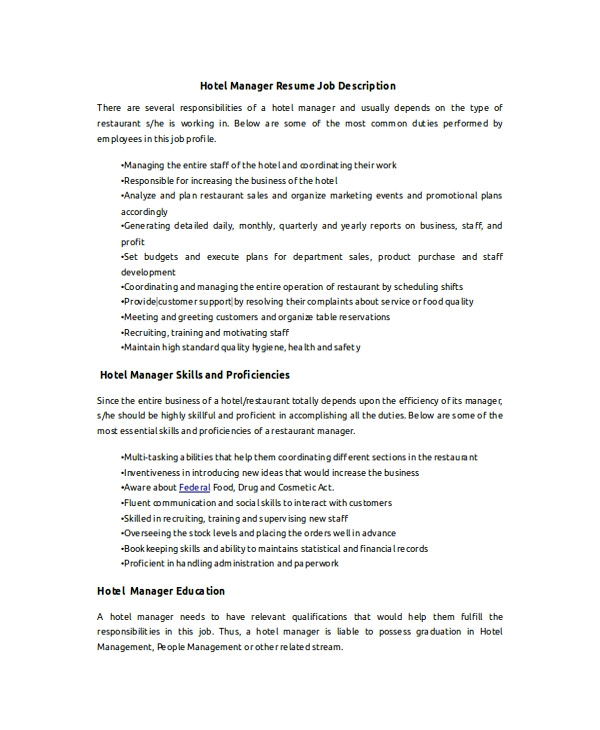 Resume format Word for Hotel Job Sample Objective 40 Examples In Pdf Word