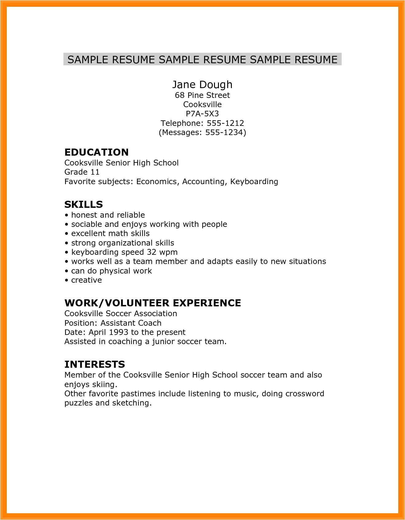 Resume Skills for High School Students 14 15 High School Student Resume Skills southbeachcafesf Com
