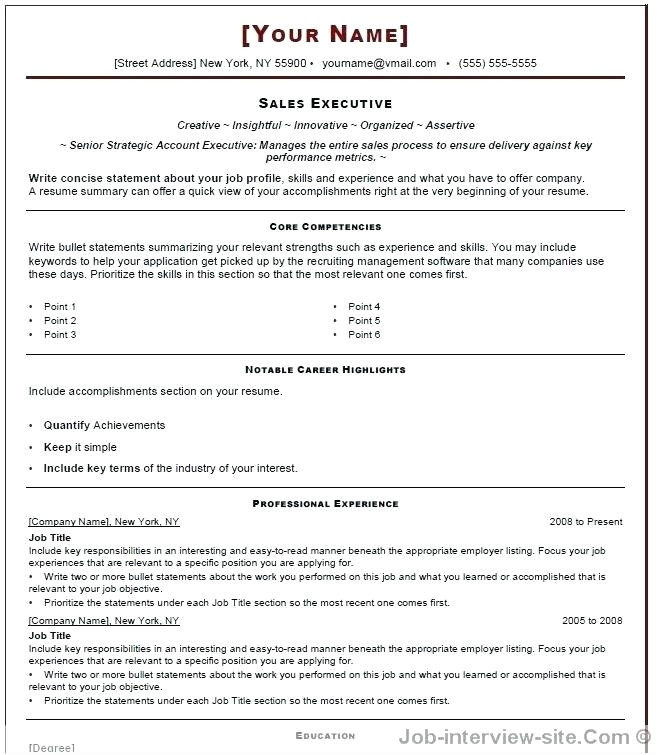 Resume to Job Interview Resume format for Job Interview Letters Free Sample