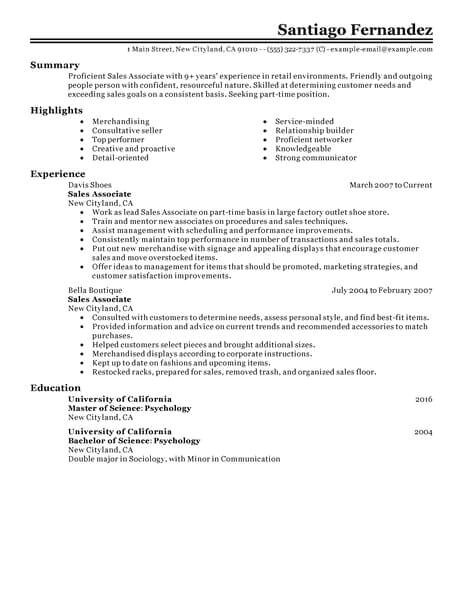 Retail Job Application Resume 11 Amazing Retail Resume Examples Livecareer