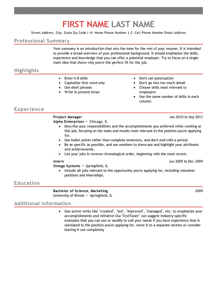 Sample Resume format for Job Application with Experience Choose From Over 20 Professionally Designed Free Resume
