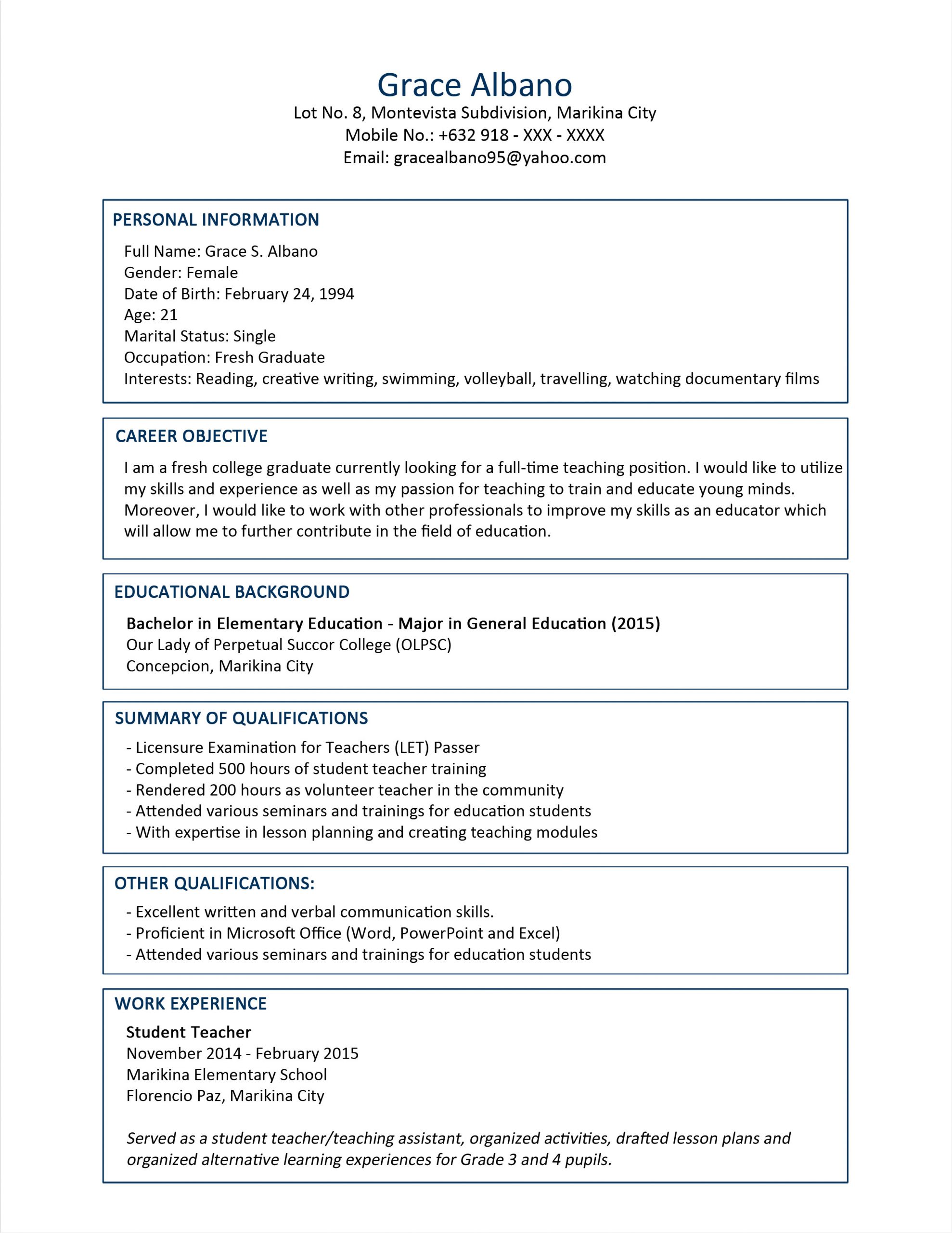 Simple and Effective Resume format Sample Resume format Task List Templates