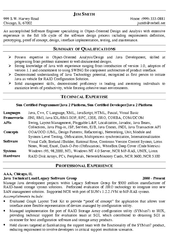 Software Engineer Qualifications Resume software Engineer Resume Example Summary Of Qualifications