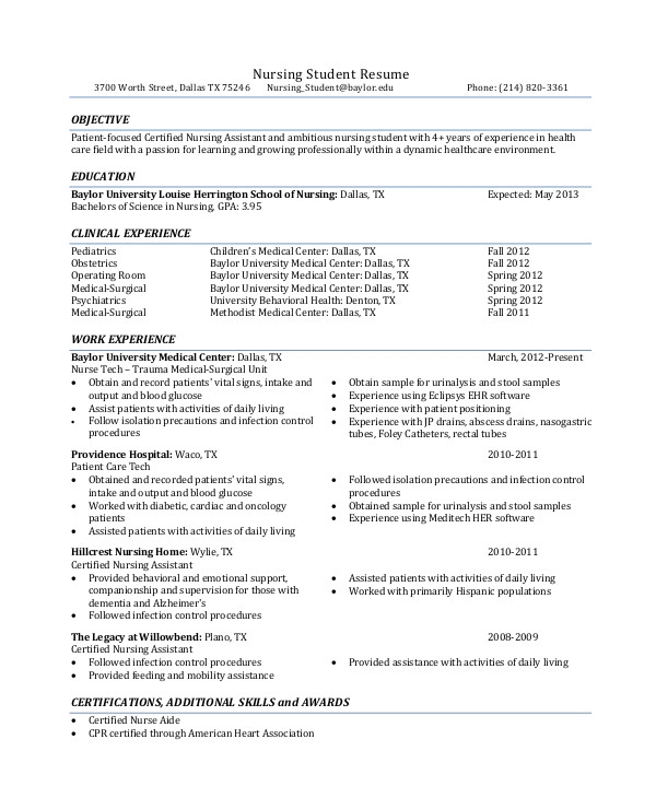 Staff Nurse Resume Word format Download Sample Nursing Resume 10 Examples In Word Pdf