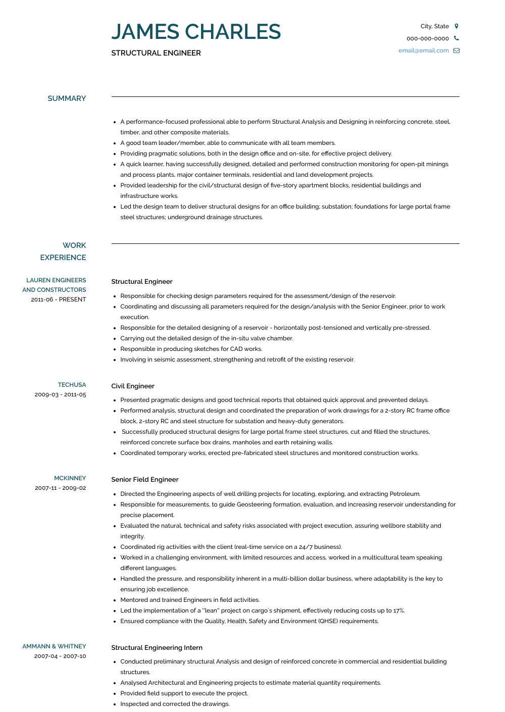 Structural Engineer Resume Structural Engineer Resume Samples and Templates Visualcv