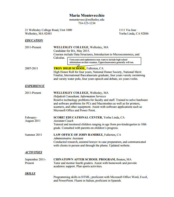 Student Job Resume format Pdf 15 College Resume Templates Pdf Doc Free Premium