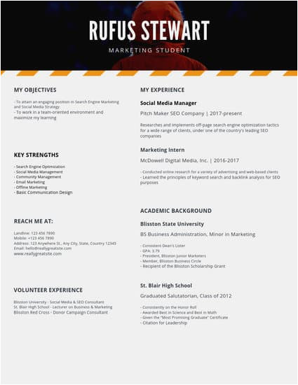 college resume template canva