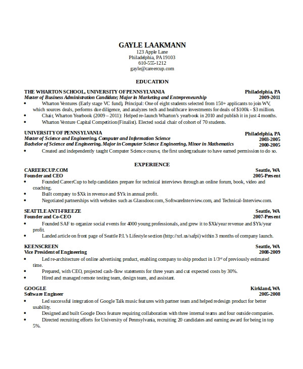 Student Resume Computer Science 12 Computer Science Resume Templates Pdf Doc Free