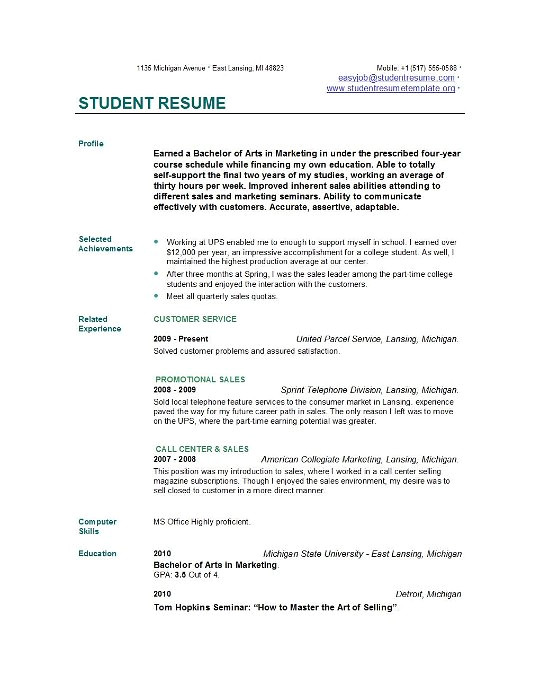 Student Resume How to Student Resume Templates Easyjob