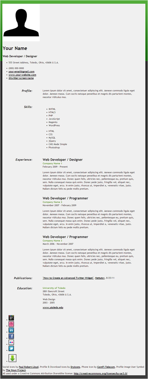 Student Resume In HTML Code HTML5 Powered Resume Tutorial