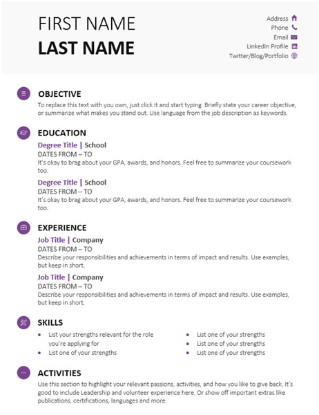 Student Resume Modern Design Student Resume Modern Design