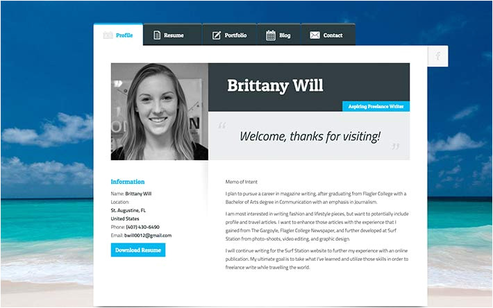 Student Resume Website Create A Resume Website Build A Personal Website Portfolio