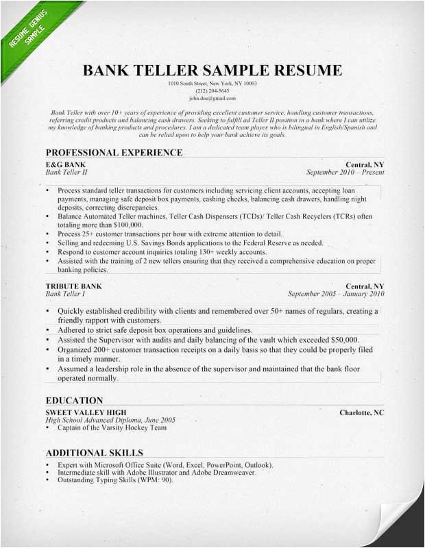 Teller Resume Sample Bank Teller Resume Sample Writing Tips Resume Genius