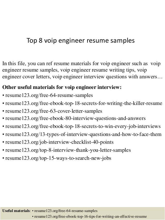 Voip Engineer Resume top 8 Voip Engineer Resume Samples