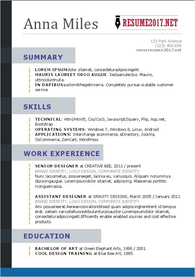 What Does A Basic Resume Look Like What Your Resume Should Look Like In 2017 Resume Styles