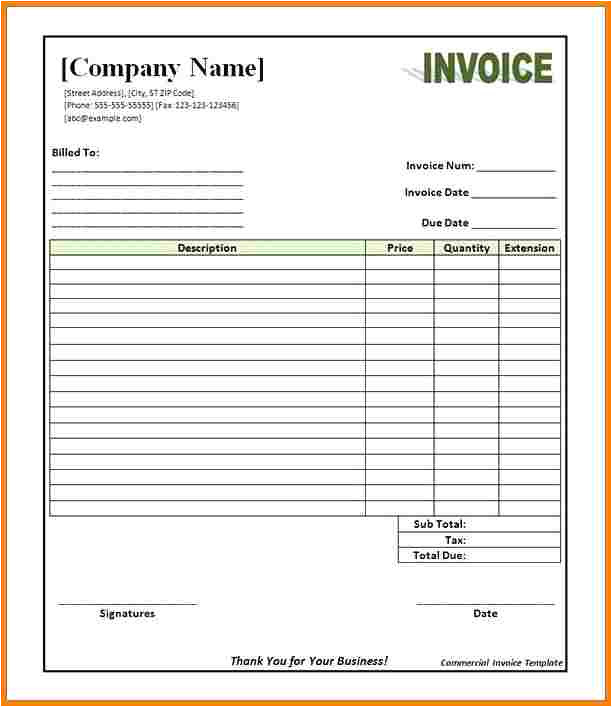 Writable Blank Resume 5 Commercial Invoice Template Pdf Free Invoice Letter