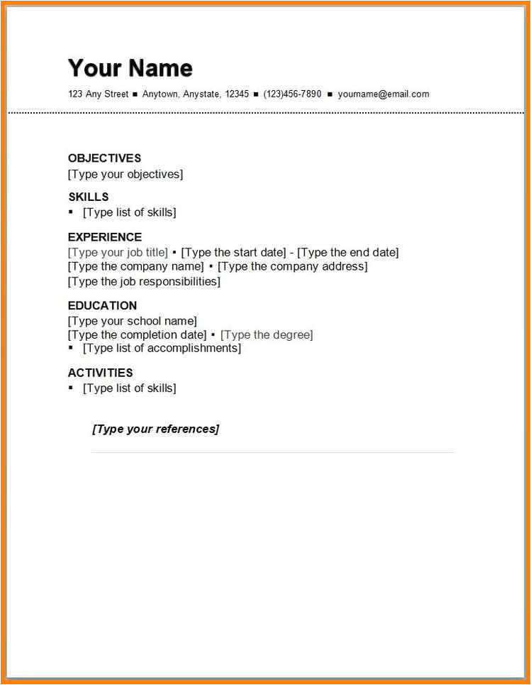 Write A Simple Resume format 5 Easy Simple Resume Template Dragon Fire Defense