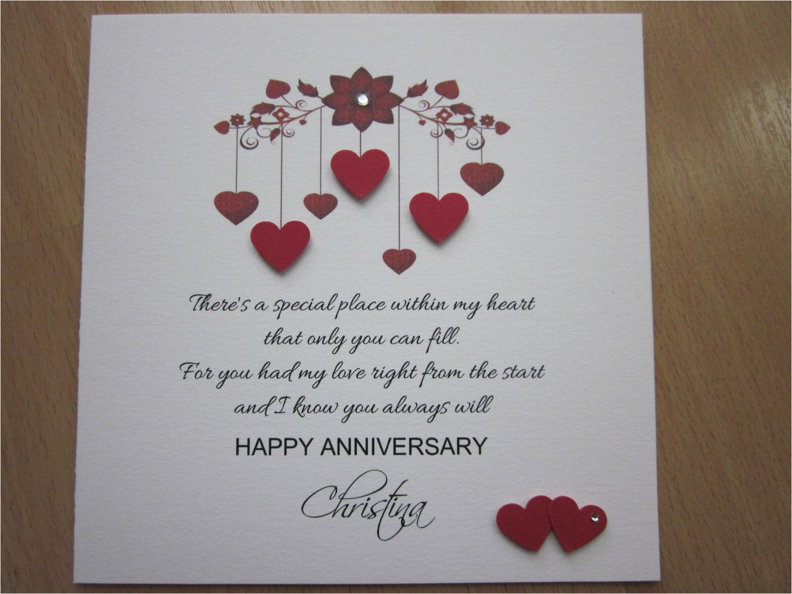 Anniversary Card Messages for Wife Details About Personalised Handmade Anniversary Engagement