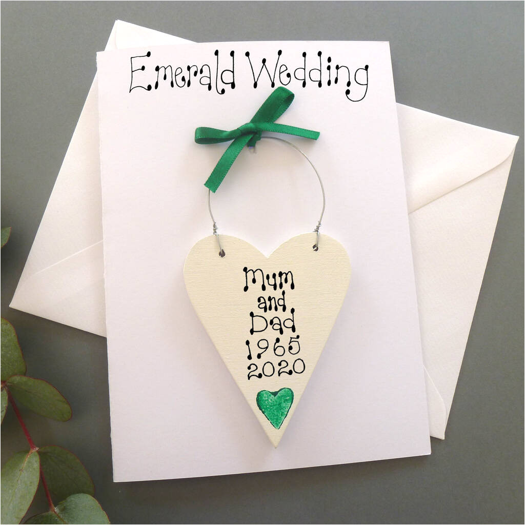 Anniversary Card Not On the High Street Personalised Emerald Wedding Anniversary Card