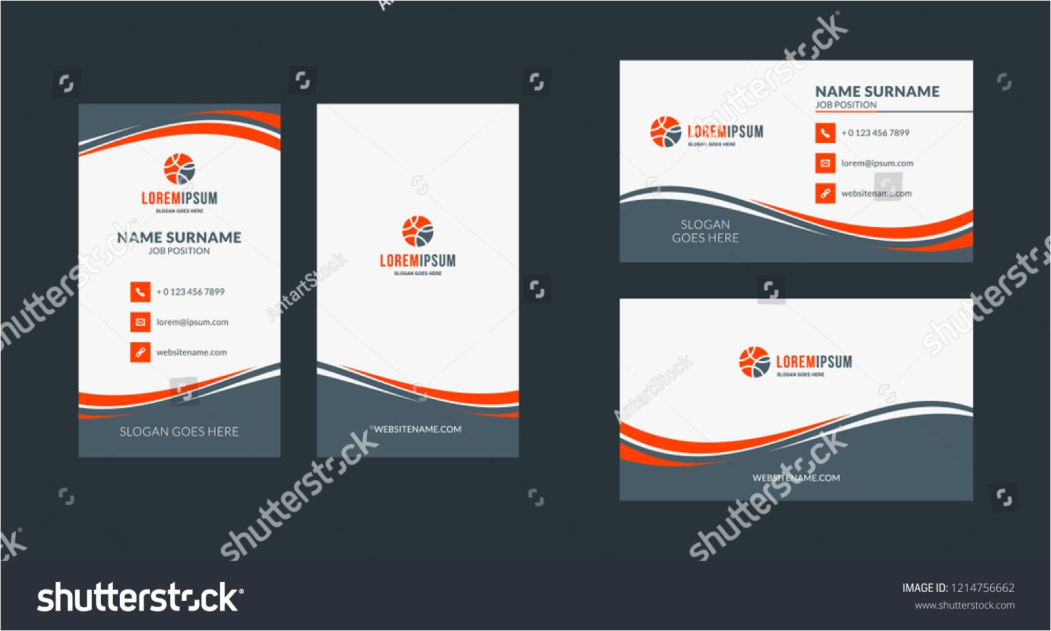 Beautiful Name Card Design Vector Double Sided Creative Business Card Template Portrait and
