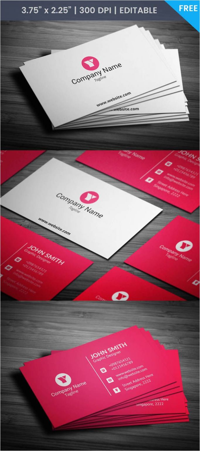 Blank Editable Business Card Templates Free Red Corporate Business Card ...