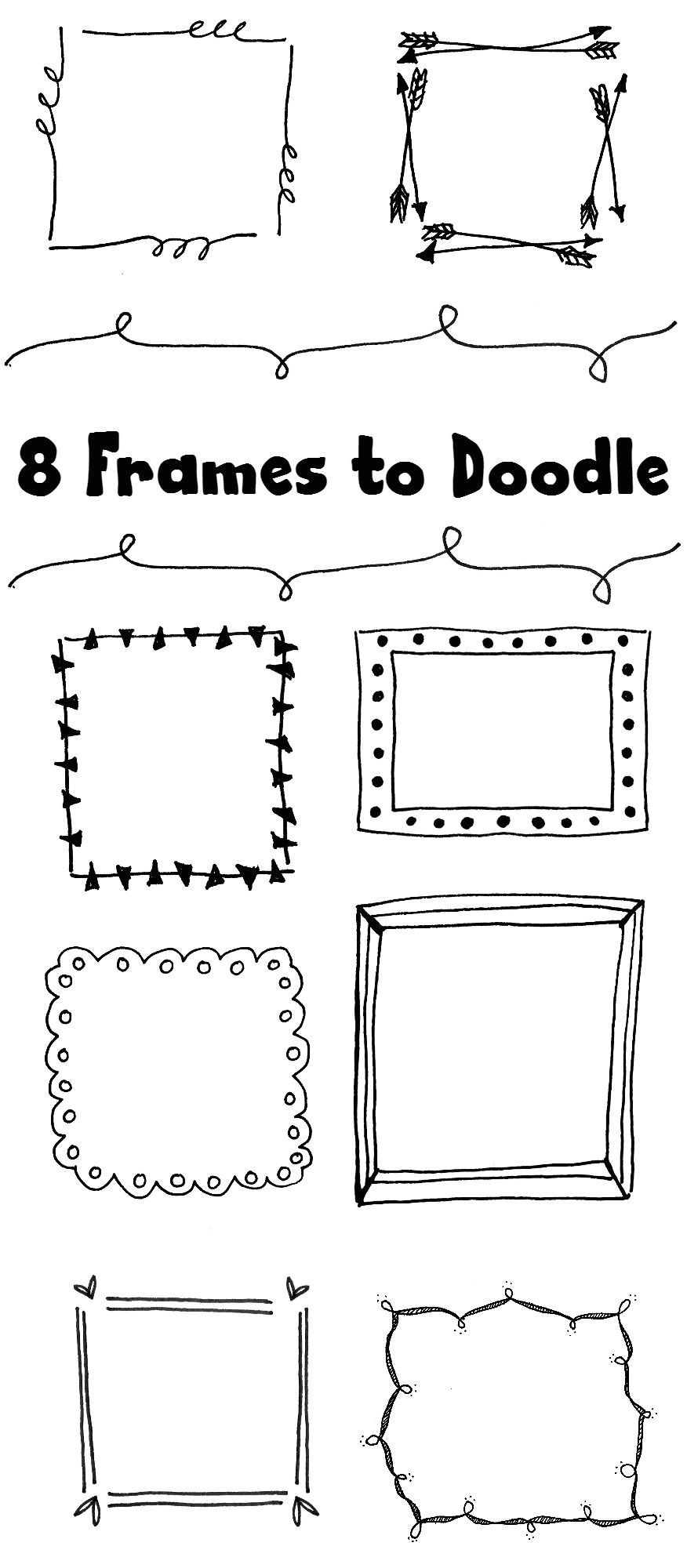 Border Stickers for Card Making 8 Hand Drawn Frames to Doodle Scrapbooking Ideen