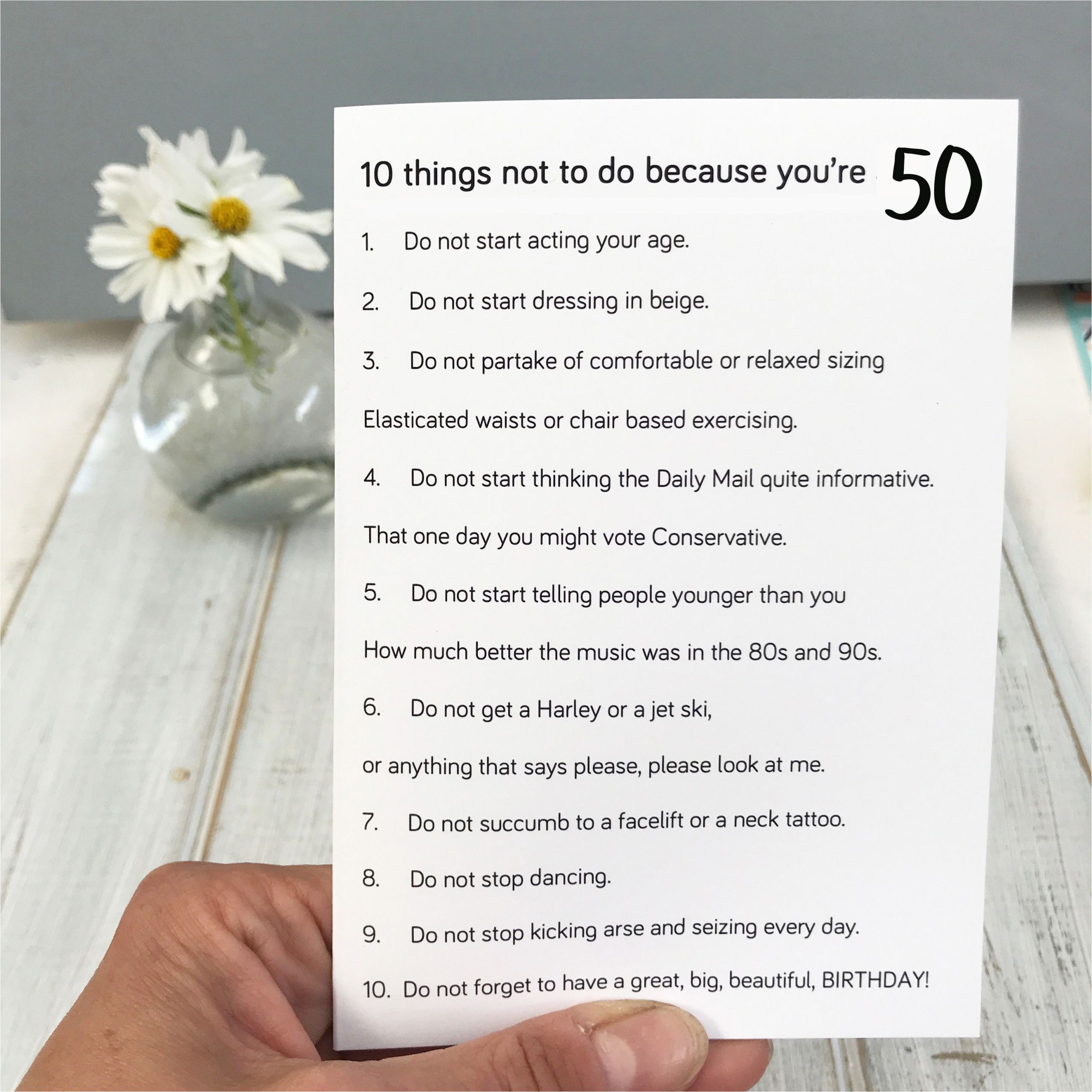 Card Verses for 50th Birthday Funny 50th Birthday Poem Card with Images 50th Birthday