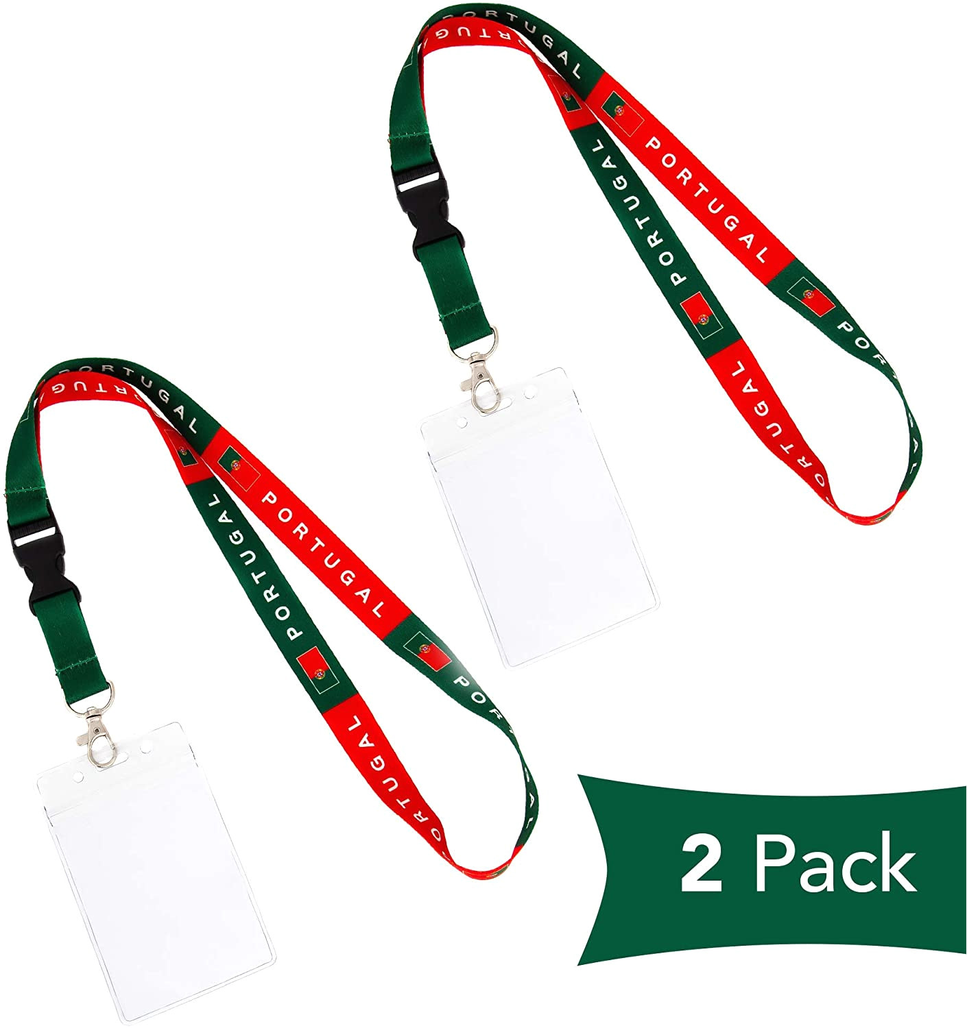 Card with Professional Details Worn On A Lanyard Amazon Com Portugal Country Flag Lanyard 2 Pack Detachable