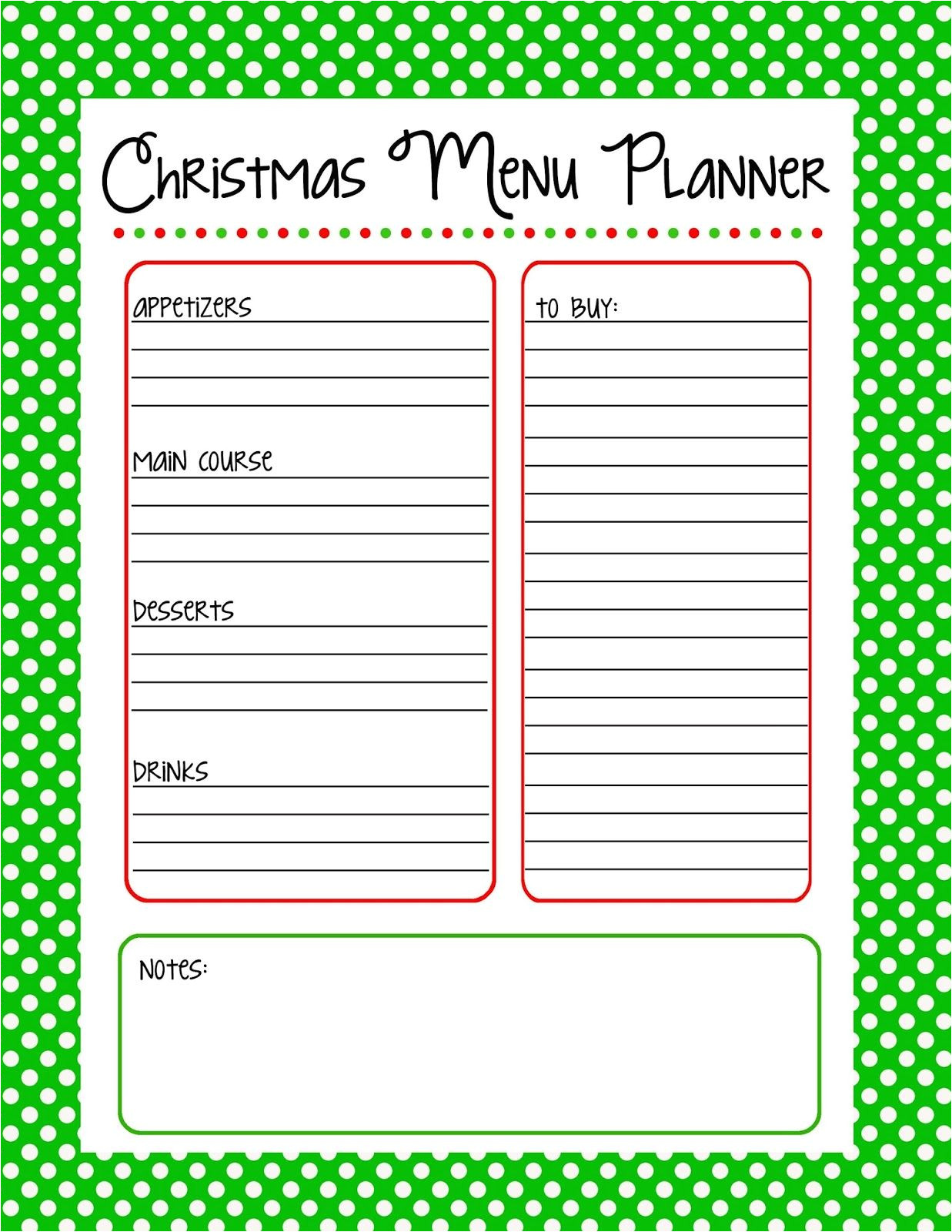 Christmas Recipe Card Template Free Editable Christmas Menu Planner Free Printable 25 Days to An