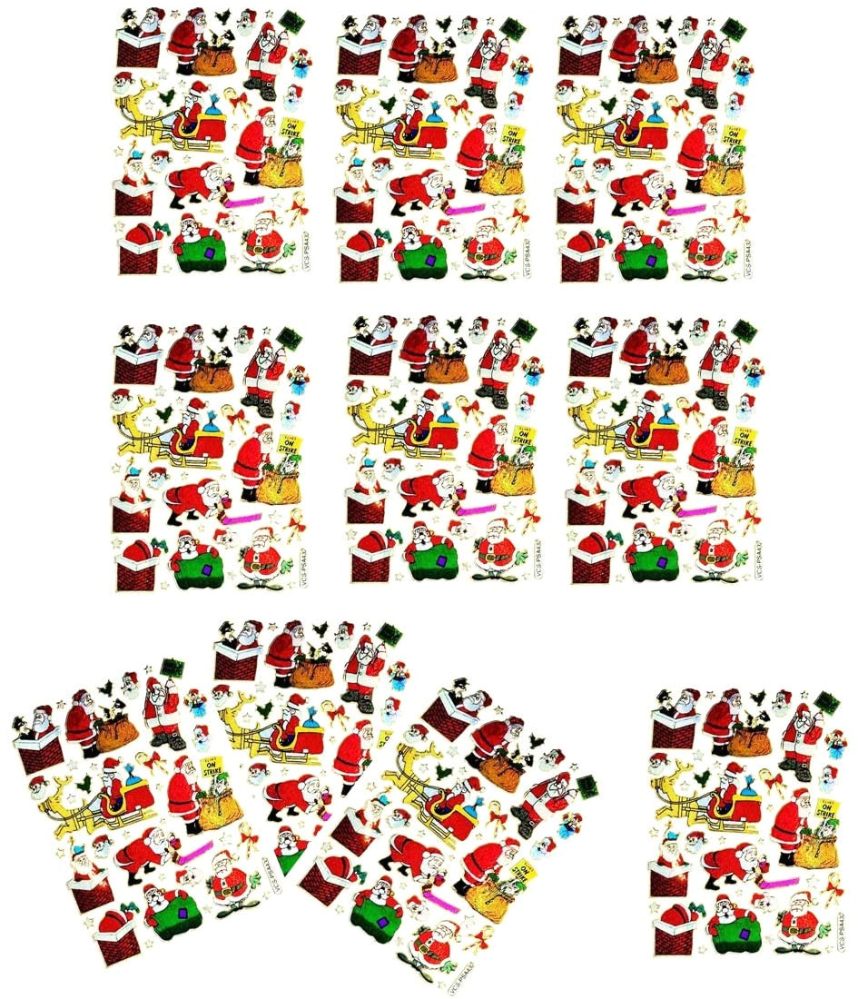 Christmas Stickers for Card Making Amazon Com Nipitshop 10 Sheets Merry Christmas Santa