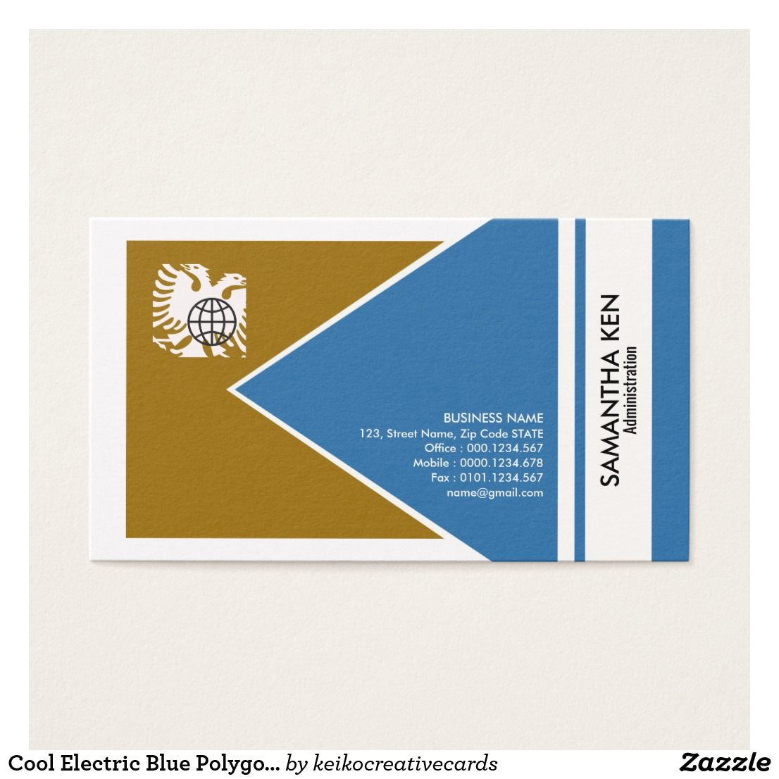 Creative Business Card Job Titles Cool Electric Blue Polygon Admin Business Card Zazzle Com
