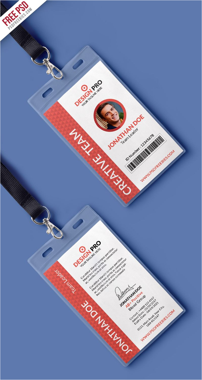 Creative Id Card Design Template 016 Template Ideas Free Psd Office Identity Card Preview Id