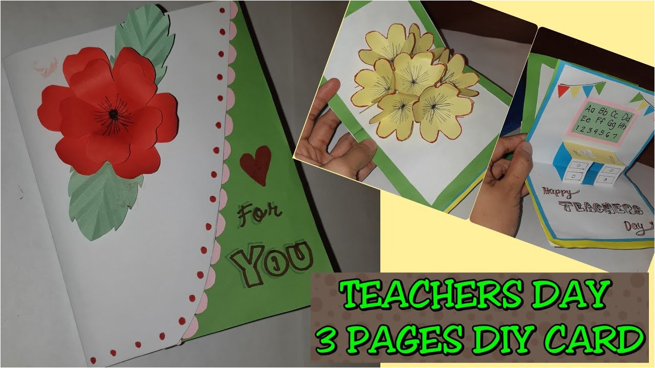 Design for Teachers Day Card 3 Pages Teacher S Day Card 2019 Easy Diy Colored Paper Pop Up Card Appreciation Greeting Card