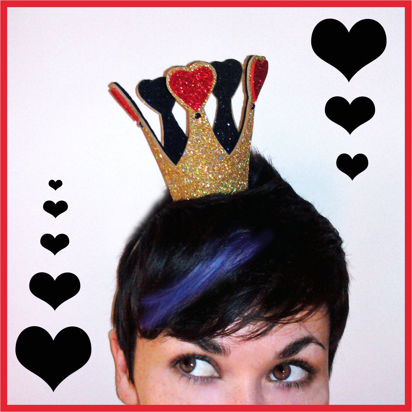 Diy Queen Of Hearts Card Crown Queen Of Hearts Sparkle Crown Mini Crown Princess Alice