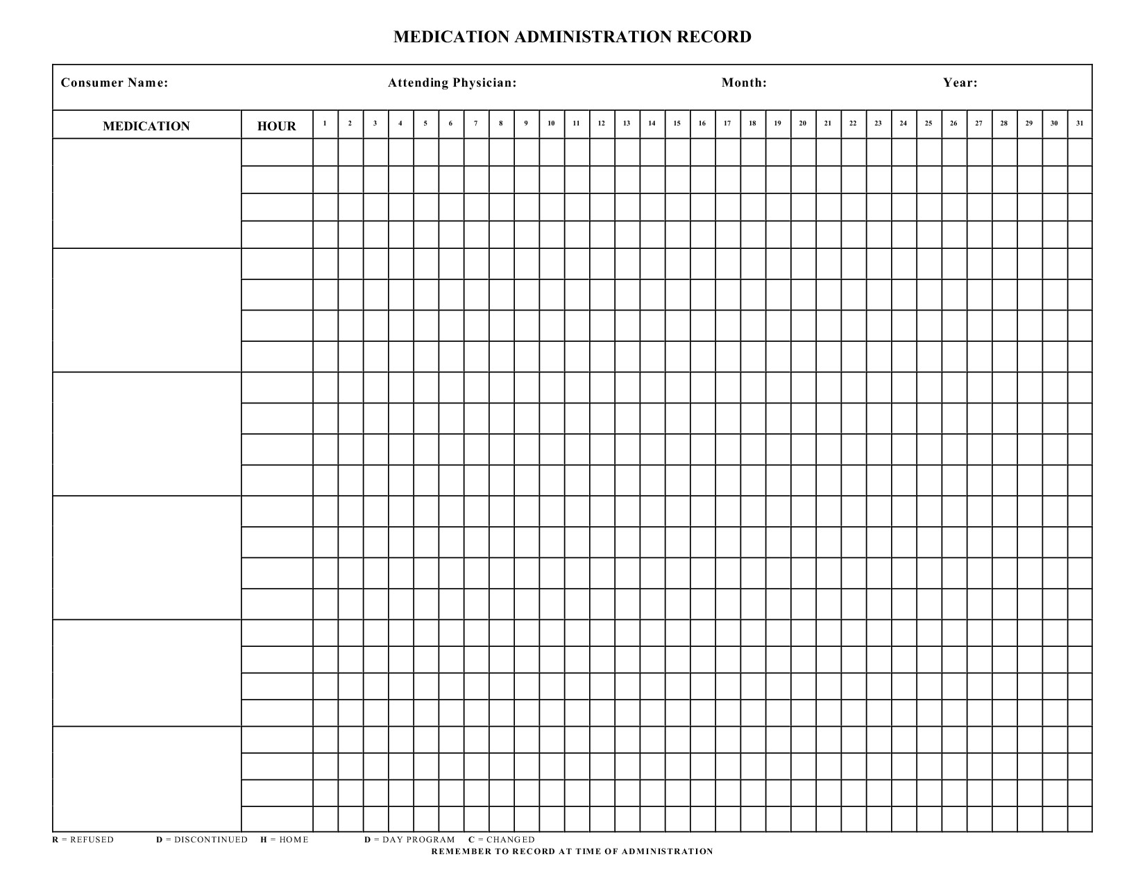 Does Blank Card Work with Pills Blank Medication Administration Record Template with Images