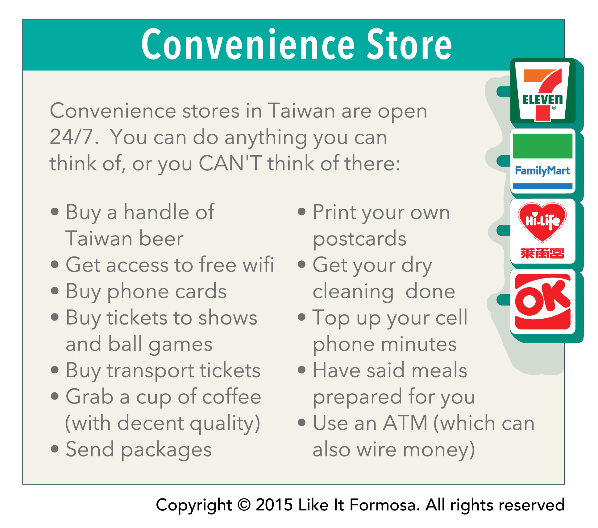 Easy Card Use In Taiwan Free Taipei Map Pt 5 Convenience Store A A C A Ao A Everyone