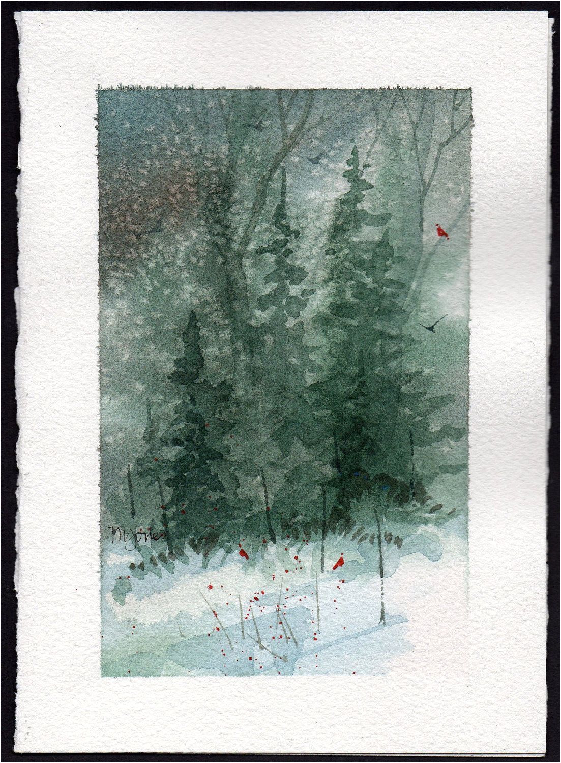 Easy Watercolor Christmas Card Ideas Hand Painted Watercolor Christmas Card Christmas