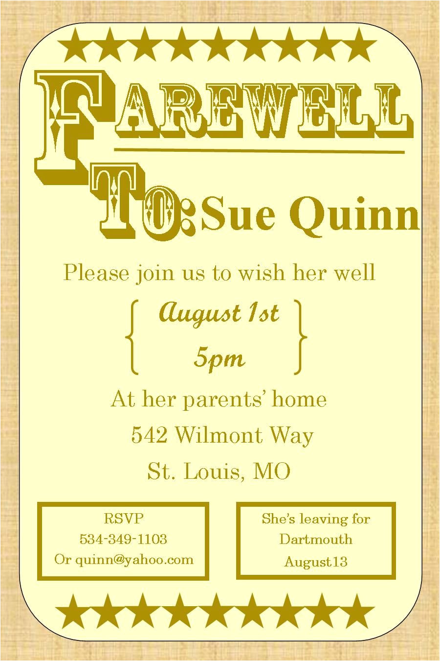 Farewell Invitation Card for Principal Going Away Party Invitations Farewell Burlap with Images